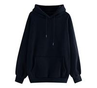 Generisch Sweat à capuche pour femme en coton surdimensionné - Élégant - Décontracté - Confortable - Manches longues - Avec capuche - Sprotshit - Chemisier de loisirs avec poches, Marine, XXL