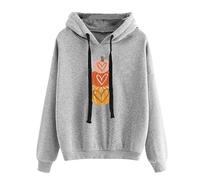 Generisch Sweat à capuche pour femme - Halloween - Avec cordon de serrage - Avec poche - Imprimé tête de mort - Mini robe avec capuche - Pull à manches longues, Sweats à capuche B3-grey, S