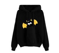 Generisch Sweat à capuche pour femme - Halloween - Avec cordon de serrage - Avec poche - Imprimé tête de mort - Mini robe avec capuche - Pull à manches longues, Sweat à capuche B5 noir, 3XL