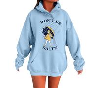 Generisch Sweat à capuche pour femme - Loisirs surdimensionnés Y2k - Pull à capuche basique - Col rond - Confortable - College - Vintage - Avec capuche - Sweat-shirt d'extérieur pour l'automne et