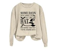 Generisch Sweat à capuche pour femme - Patchwork - Haut à carreaux avec Noël - Halloween - Elfes - Oreilles d'animaux - Pull décontracté à manches longues, Sweat à capuche B2 beige, S