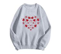 Generisch Sweat à capuche pour femme pour la Saint-Valentin, tendance, décontracté, imprimé, manches longues, col rond ample, pull à capuche Mon compte, gris, M