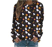 Generisch Sweat à capuche pour femme - Pull d'Halloween avec tête de mort - Vintage - Sorcières graphiques - Chemises en polaire - Pull d'Halloween - Sweat de couverture pour femme - Witch Musée