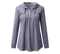Generisch Sweat à capuche pour femme, t-shirt long pour femme, oversized long, sweat-shirt, pull ample, tendance, hauts décontractés, robe d'extérieur surdimensionnée, robe à capuche décontractée
