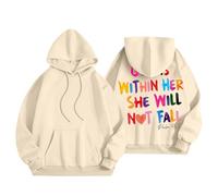 Generisch Sweat à capuche pour femme Vers Dieu dans son sweat à capuche inspirant à manches longues, beige, M