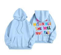 Generisch Sweat à capuche pour femme Vers Dieu dans son sweat à capuche inspirant à manches longues, bleu ciel, L