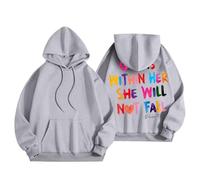 Generisch Sweat à capuche pour femme Vers Dieu dans son sweat à capuche inspirant à manches longues, gris, M