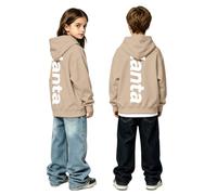 Generisch Sweat à capuche pour garçon, sweat-shirts, pulls avec imprimé graphique, t-shirt à manches longues, vêtements de rue décontractés, kaki, 11-12 ans