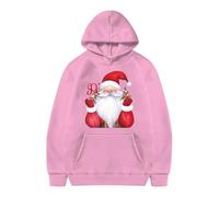 Generisch Sweat à capuche pour garçons et filles - Noël - Flocon de neige - Chaud - Pour l'hiver - Imprimé Noël, Rose, 8-9 ans