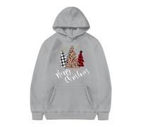Generisch Sweat à capuche pour garçons et filles Noël flocon de neige sweat à capuche hiver chaud imprimé Noël pull sweatshirts, gris, 4-5 ans