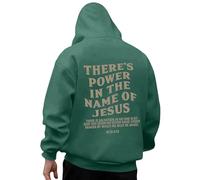 Generisch Sweat à capuche pour homme avec déclaration chrétienne - Sweat à capuche avec imprimé Jésus Saves - Grand imprimé dans le dos et vers biblique, Style_m04 Vert, M