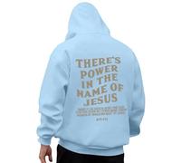 Generisch Sweat à capuche pour homme avec déclaration chrétienne - Sweat à capuche avec imprimé Jésus Saves - Grand imprimé dans le dos et vers biblique, Style_m06 Bleu, M