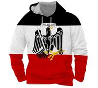 Generisch Sweat à capuche pour homme avec drapeau du Reich allemand - Sweat à capuche avec aigle impérial et Dieu avec inscription en anglais « Uns » | Sweat-shirt patriotique pour homme, Style K01