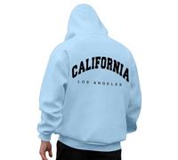 Generisch Sweat à capuche pour homme avec impression California Los Angeles sur le dos - Sweat à capuche classique de style universitaire - Sweatshirt décontracté pour les fans américains et de voyage