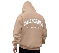 Generisch Sweat à capuche pour homme avec impression California Los Angeles sur le dos - Sweat à capuche classique de style universitaire - Sweatshirt décontracté pour les fans américains et de voyage