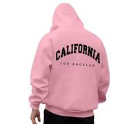 Generisch Sweat à capuche pour homme avec impression California Los Angeles sur le dos - Sweat à capuche classique de style universitaire - Sweatshirt décontracté pour les fans américains et de voyage