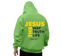 Generisch Sweat à capuche pour homme avec motif imprimé Dieu - Décontracté - Manches longues - Confortable - Vêtement quotidien, vert, M