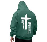 Generisch Sweat à capuche pour homme avec motif imprimé God - Décontracté - Manches longues - Confortable - Vêtement quotidien, Vert foncé., L