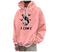 Generisch Sweat à capuche pour homme avec motif oiseau en polaire douce pour un style décontracté élégant et un confort quotidien, Rose, S