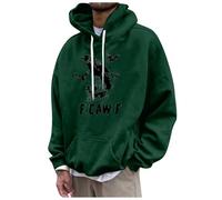 Generisch Sweat à capuche pour homme avec motif oiseau en polaire douce pour un style décontracté élégant et un confort quotidien, Vert foncé., S