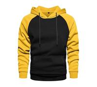 Generisch Sweat à capuche pour homme - Bloc de couleurs - Coupe ajustée - Confortable - Respirant - Automne et hiver - Sweat à capuche chaud - Cordon de serrage - Confortable - Décontracté