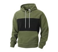 Generisch Sweat à capuche pour homme - Blocage des couleurs - Coupe ajustée - Avec cordon de serrage - Doux et léger - Avec poche Kanga - Automne et hiver - Vêtement de sport basique, Vert armée., M