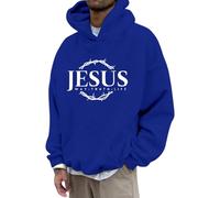 Generisch Sweat à capuche pour homme - Couleur unie - Avec convictions religieuses - Lettres imprimées - Sweat-shirt tendance Harajuku Baggy - Pull à capuche - Hauts surdimensionnés - T-shirt à