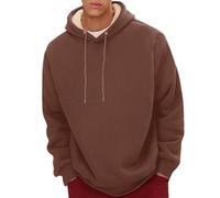 Generisch Sweat à capuche pour homme - Couleur unie - Manches longues - Baggy - Coupe droite - Veste d'hiver douce - Pull avec cordon de serrage - Pull de travail de qualité supérieure - Chaud et