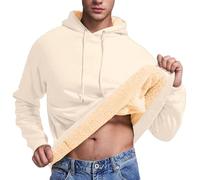 Generisch Sweat à capuche pour homme - Couleur unie - Manches longues - Baggy - Coupe droite - Veste d'hiver douce - Pull avec cordon de serrage - Pull de travail de qualité supérieure - Chaud et