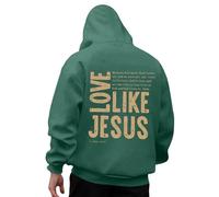 Generisch Sweat à capuche pour homme - Imprimé graphique - Motif Christ - Sweat à capuche d'hiver - Pour garçon - Streetwear - Imprimé graphique - Sweat surdimensionné avec capuche, Vert foncé., L