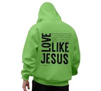 Generisch Sweat à capuche pour homme - Imprimé graphique - Motif Christ - Sweat à capuche d'hiver - Pour garçon - Streetwear - Imprimé graphique - Sweat surdimensionné avec capuche, vert, XL