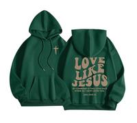 Generisch Sweat à capuche pour homme pour la vie quotidienne, coupe ample, sweatshirts graphiques pour l'hiver, polyvalent, confortable à porter avec des t-shirts, vert, 3XL