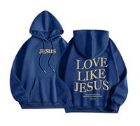 Generisch Sweat à capuche pour homme pour la vie quotidienne, coupe ample, sweatshirts graphiques pour l'hiver, polyvalent, confortable à porter avec des t-shirts, bleu foncé, 3XL