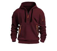Generisch Sweat à capuche pour homme - Sweat à capuche décontracté - Confortable - Sport ample - Sweat thermique pour homme - Couleur unie - Veste basique - Sweat à capuche chaud avec poches - Cordon