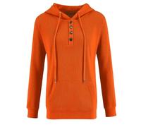 Generisch Sweat à capuche surdimensionné pour femme - T-shirt à manches longues - Pull décontracté pour adolescente - Pour le sport, le fitness, l'extérieur - Veste demi-saison, Orange, XXL