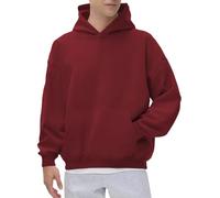 Generisch Sweat à capuche surdimensionné pour homme - Sans fermeture éclair - Couleur unie - Élégant - Unisexe - Baggy - Streetwear - Sweat-shirt respirant, Bordeaux, 4XL