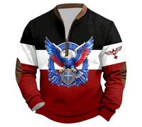 Generisch Sweat à capuche surdimensionné Sweat-shirt sportif au design imprimé allemand avec coupe ample Manches longues comme pull décontracté pour hommes Sweatshirt pour hommes Streetwear, b-rouge