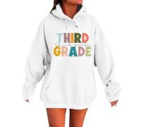 Generisch Sweat à capuche Sweat à capuche élégant et sweatshirts pour la rentrée scolaire. Design classique à col rond avec des motifs uniques. Parfait pour le printemps et l'automne., Blanc., XXL