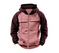 Generisch Sweat à capuche tactique pour homme - Pull de travail avec plusieurs poches - Vintage - Avec fermeture éclair - Style sport - Cadeau pour homme