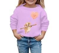Generisch Sweat à capuche tendance pour enfant pour l'hiver avec joli motif chiot - Cadeau de Saint-Valentin, lilas, 18-24 mois