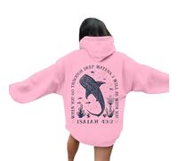 Generisch Sweat à capuche tendance pour femme avec imprimé océan à manches longues, pour un usage quotidien décontracté, parfait pour l'automne et l'hiver Veste de survêtement pour femme sans, Rose, M