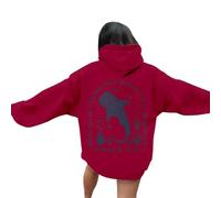 Generisch Sweat à capuche tendance pour femme avec imprimé océan à manches longues, pour un usage quotidien décontracté, parfait pour l'automne et l'hiver Veste de survêtement pour femme sans, rouge
