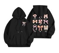 Generisch Sweat à capuche tendance pour femme avec motif graphique de mots comme sweat-shirt tendance pour des tenues décontractées et preppy, Noir , XXL