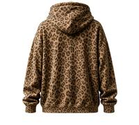 Generisch Sweat à capuche unisexe à motif léopard pour petits chats et chiens, avec poche avant, idéal pour tenir les mains, pour homme et femme, pour la promenade et les voyages en plein air (café