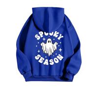 Generisch Sweat à capuche unisexe avec imprimé Spooky Season dans le dos - Sweat à capuche avec motif fantôme mignon - Sweatshirt décontracté pour la période d'Halloween, Style_d03 Bleu, 3XL