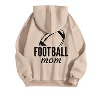 Generisch Sweat à capuche unisexe « Football Mom » avec imprimé dans le dos - Sweat à capuche décontracté pour les mères des joueurs - Sweatshirt pour soutenir l'équipe, Style_l05 kaki, XXL