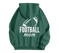 Generisch Sweat à capuche unisexe « Football Mom » avec imprimé dans le dos - Sweat à capuche décontracté pour les mères des joueurs - Sweatshirt pour soutenir l'équipe, Style_l03 Vert, XXL