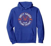 Generisch Sweat à capuche unisexe pour artisans avec inscription « Dirty Hands Make Clean Money » - Sweat à capuche pour mécaniciens et travailleurs - Avec logo d'outils, Style_f02 Bleu, XL