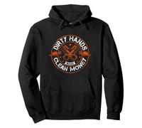 Generisch Sweat à capuche unisexe pour artisans avec inscription « Dirty Hands Make Clean Money » - Sweat à capuche pour mécaniciens et travailleurs - Avec logo d'outils, Stil_f01 Noir, XL
