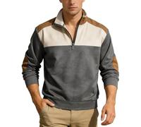 Generisch Sweat à capuche zippé 1/4 pour homme - Manches longues - Sans capuche - Multicolore - Tendance - Sport - Printemps - Automne - Affaires - Golf - Sweatshirt décontracté - T-shirt de sport